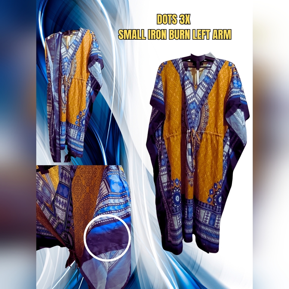 Blue and Orange Patterned Kaftan